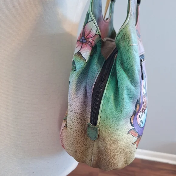 Authentic anuschka hand painted signed leather purse bag - Picture 5 of 10